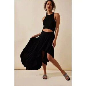 Free People Beach Black Bethany Midi Dress NWT Size Medium